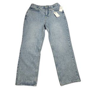 NWT Good American ‘90s Duster Straight Leg Jeans Light Wash High Rise sz 12/31